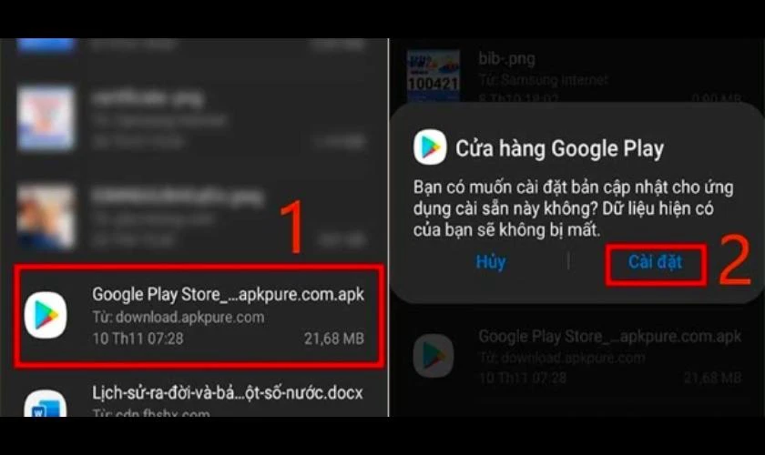 Hướng dẫn cách mở file Google Play Store APK 
